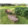 Image 3 : Carved Wooden Outdoor Bench 52" x 19" x 34"H & Table 38" x 57" x 20"H