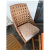 Image 2 : Rattan Side Chair w/ Woven Back & Seat Cushion 26" x 42"H w/ Wooden Table 20" x 23" x 10"H