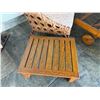Image 7 : Rattan Side Chair w/ Woven Back & Seat Cushion 26" x 42"H w/ Wooden Table 20" x 23" x 10"H