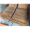 Image 10 : Qty 2 Wooden Slatted Chaise Lounge Chairs on Wheels w/ Adjustable Backrest & Orange Cushions 26" x 7