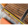 Image 11 : Qty 2 Wooden Slatted Chaise Lounge Chairs on Wheels w/ Adjustable Backrest & Orange Cushions 26" x 7
