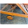 Image 4 : Qty 2 Wooden Slatted Chaise Lounge Chairs on Wheels w/ Adjustable Backrest & Orange Cushions 26" x 7
