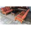 Image 1 : Wooden Slatted Loveseat w/ 2 Matching Chairs, Cushions & 2 Accent Tables, Misc Sizes