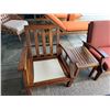 Image 20 : Wooden Slatted Loveseat w/ 2 Matching Chairs, Cushions & 2 Accent Tables, Misc Sizes