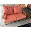 Image 2 : Wooden Slatted Loveseat w/ 2 Matching Chairs, Cushions & 2 Accent Tables, Misc Sizes