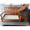 Image 4 : Wooden Slatted Loveseat w/ 2 Matching Chairs, Cushions & 2 Accent Tables, Misc Sizes
