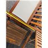 Image 6 : Wooden Slatted Loveseat w/ 2 Matching Chairs, Cushions & 2 Accent Tables, Misc Sizes
