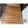 Image 10 : Qty 2 Wooden Slatted Chaise Lounge Chairs on Wheels w/ Adjustable Backrest & Orange Cushions 26" x 7
