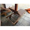 Image 5 : Qty 2 Wooden Slatted Chaise Lounge Chairs on Wheels w/ Adjustable Backrest & Orange Cushions 26" x 7