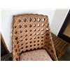 Image 2 : Rattan Side Chair w/ Woven Back & Seat Cushion 30" x 40"H w/ Wooden Table 20" x 23" x 10"H