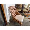 Image 5 : Rattan Side Chair w/ Woven Back & Seat Cushion 30" x 40"H w/ Wooden Table 20" x 23" x 10"H