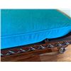 Image 13 : Large American Empire-Style Wooden Lounger w/ Carved Details & Cushions 94" x 48" x 36"H
