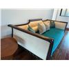 Image 17 : Large American Empire-Style Wooden Lounger w/ Carved Details & Cushions 94" x 48" x 36"H