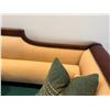 Image 5 : Large American Empire-Style Wooden Lounger w/ Carved Details & Cushions 94" x 48" x 36"H