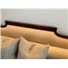 Image 6 : Large American Empire-Style Wooden Lounger w/ Carved Details & Cushions 94" x 48" x 36"H