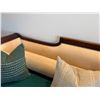 Image 7 : Large American Empire-Style Wooden Lounger w/ Carved Details & Cushions 94" x 48" x 36"H