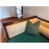 Image 8 : Large American Empire-Style Wooden Lounger w/ Carved Details & Cushions 94" x 48" x 36"H