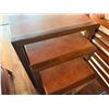 Image 3 : Qty 3 Wooden Nesting Side Tables 12"W x 27"H (largest)
