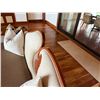 Image 10 : Wooden Sofa Lounger w/ Modern Design, Upholstered Back & Seat Cushions 87" x 34" x 30"H