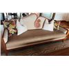 Image 1 : Wooden Sofa Lounger w/ Modern Design, Upholstered Back & Seat Cushions 87" x 34" x 30"H