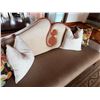 Image 3 : Wooden Sofa Lounger w/ Modern Design, Upholstered Back & Seat Cushions 87" x 34" x 30"H