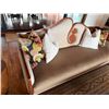 Image 4 : Wooden Sofa Lounger w/ Modern Design, Upholstered Back & Seat Cushions 87" x 34" x 30"H