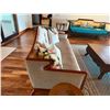 Image 6 : Wooden Sofa Lounger w/ Modern Design, Upholstered Back & Seat Cushions 87" x 34" x 30"H