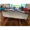 Image 8 : Wooden Sofa Lounger w/ Modern Design, Upholstered Back & Seat Cushions 87" x 34" x 30"H