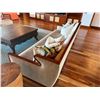 Image 9 : Wooden Sofa Lounger w/ Modern Design, Upholstered Back & Seat Cushions 87" x 34" x 30"H