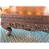 Image 4 : Carved Wooden Low Coffee Table w/ Floral Motif & Cabriole Legs 48" x 48" x 18"H