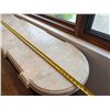 Image 15 : Wooden Oval Entry Console Table w/ Natural Stone Top 70" x 19" x 40"H