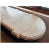 Image 4 : Wooden Oval Entry Console Table w/ Natural Stone Top 70" x 19" x 40"H