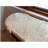 Image 6 : Wooden Oval Entry Console Table w/ Natural Stone Top 70" x 19" x 40"H