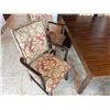 Image 11 : Wooden Dining Table 62" x 87" x 30"H w/ 8 Damask Upholstered Chairs