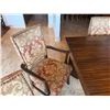 Image 12 : Wooden Dining Table 62" x 87" x 30"H w/ 8 Damask Upholstered Chairs