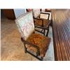 Image 13 : Wooden Dining Table 62" x 87" x 30"H w/ 8 Damask Upholstered Chairs