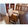 Image 14 : Wooden Dining Table 62" x 87" x 30"H w/ 8 Damask Upholstered Chairs