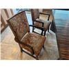 Image 15 : Wooden Dining Table 62" x 87" x 30"H w/ 8 Damask Upholstered Chairs