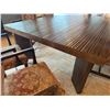 Image 17 : Wooden Dining Table 62" x 87" x 30"H w/ 8 Damask Upholstered Chairs