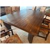 Image 18 : Wooden Dining Table 62" x 87" x 30"H w/ 8 Damask Upholstered Chairs