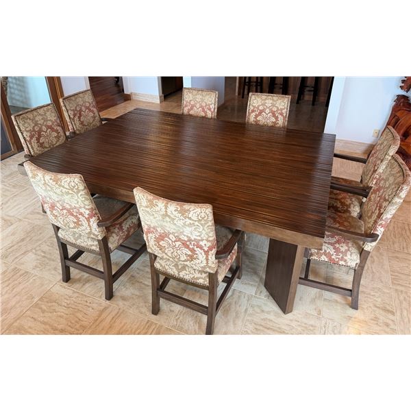 Wooden Dining Table w/ 8 Chairs 62" x 87" x 30"H