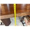 Image 21 : Wooden Dining Table 62" x 87" x 30"H w/ 8 Damask Upholstered Chairs