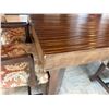 Image 22 : Wooden Dining Table 62" x 87" x 30"H w/ 8 Damask Upholstered Chairs
