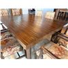 Image 23 : Wooden Dining Table 62" x 87" x 30"H w/ 8 Damask Upholstered Chairs
