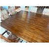 Image 4 : Wooden Dining Table 62" x 87" x 30"H w/ 8 Damask Upholstered Chairs