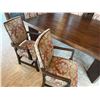 Image 8 : Wooden Dining Table 62" x 87" x 30"H w/ 8 Damask Upholstered Chairs
