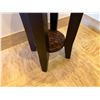 Image 3 : Round Wooden Side Table w/ Textured Top & Undershelf 18" Dia, 24"H