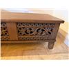Image 2 : Carved Wooden Low Coffee Table w/ Floral Motif 36" x 18" x 14"H