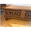Image 3 : Carved Wooden Low Coffee Table w/ Floral Motif 36" x 18" x 14"H