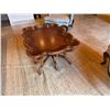 Image 5 : Carved Wooden Scalloped-Edge Coffee Table w/ Raised Rim 48" x 33" x 20"H